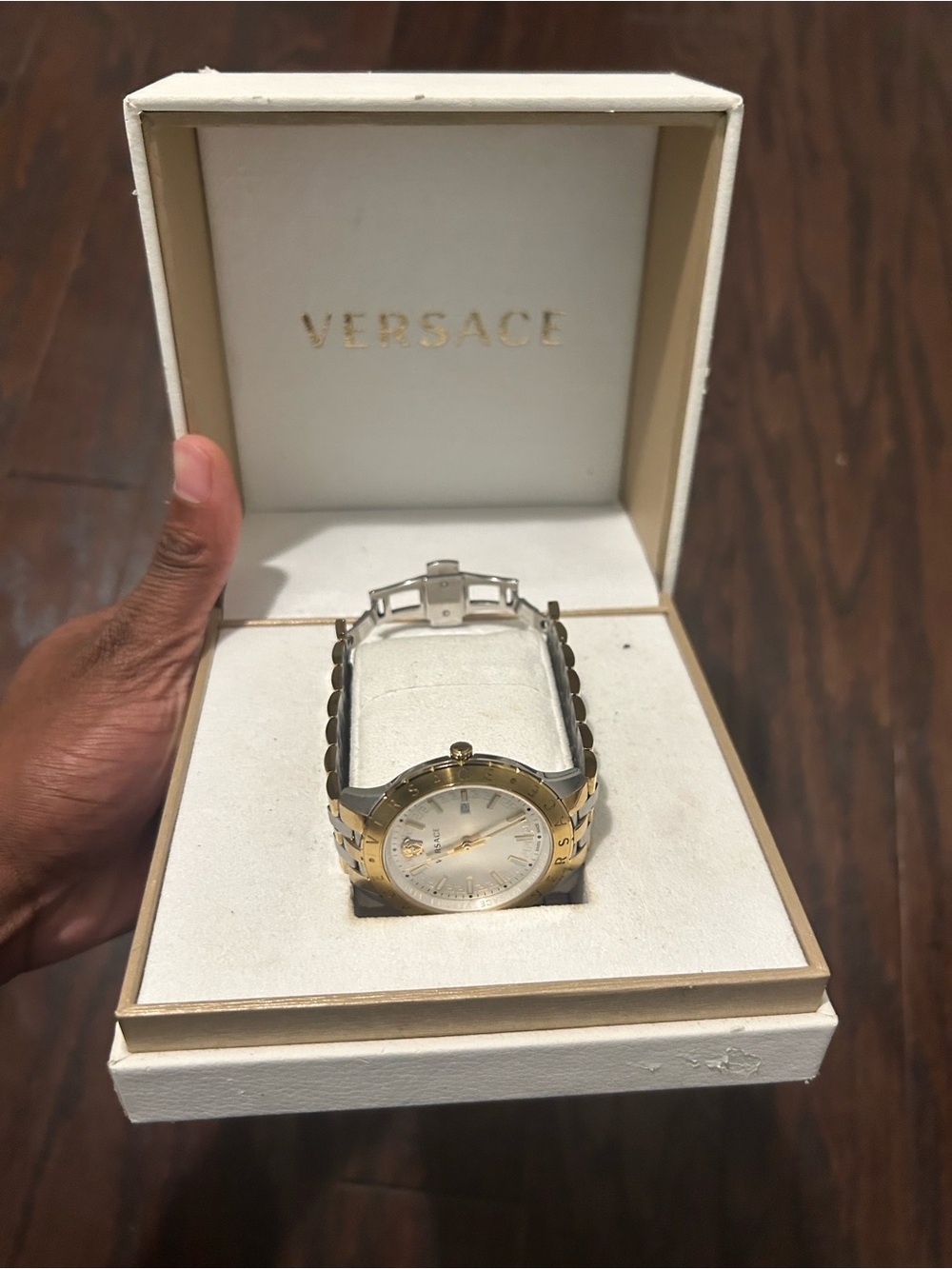 Versace Two-Tone Gold and Silver Bracelet Watch